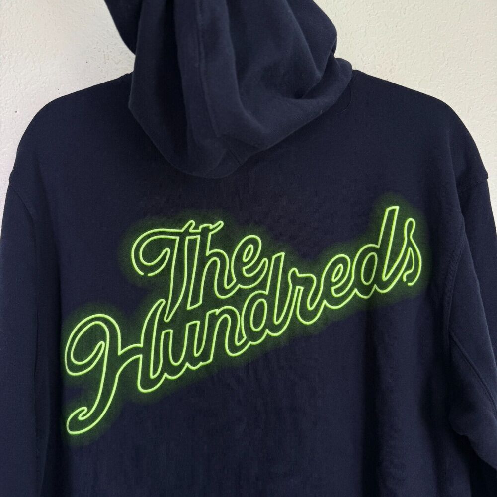 The Hundreds Hoodie Men Small Slant Logo Pullover Sweater Streetwear Skate Blue - Picture 7 of 10